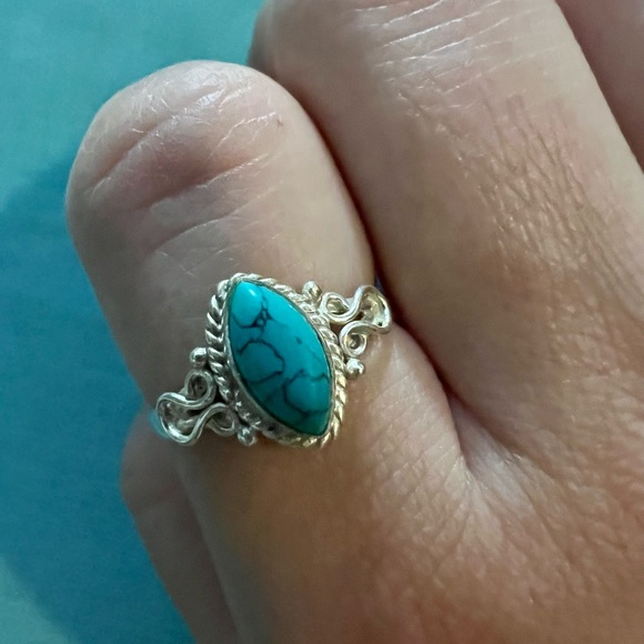 Turquoise 925 silver ring - Picture 2 of 6
